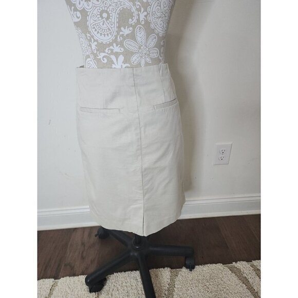 J. Jill mini skirt Cotton and Spandex Khaki Mini Straight Skirt Side Zip 8 - Picture 5 of 9